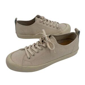 COS Women’s Size 9.5 Beige Canvas Low Top Sneakers Lace Up Trainers Casual